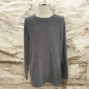 HM Mens Waffle‎ Knit Sweater XL Gray Minimalist Normcore Cozy Winter Essential